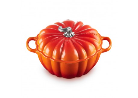 Cocotte Fonte Citrouille 3.7 L Orange Volcanique Argenté (24 cm)  - Le Creuset