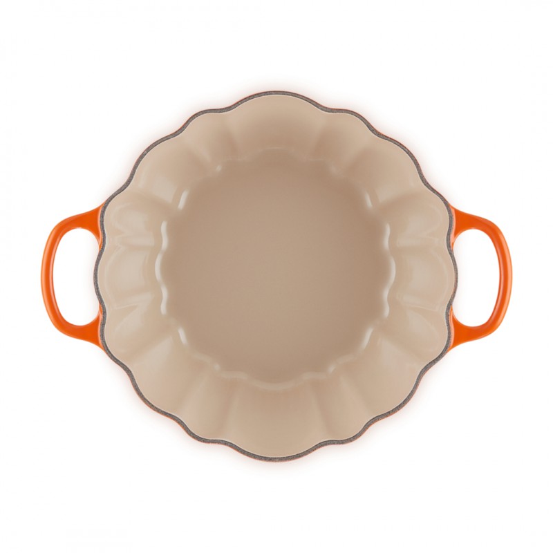 Pompoenvormige gietijzeren cocotte 3,7 L Vulkanisch Oranje Zilver (24 cm) - Le Creuset