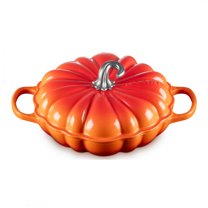 Cocotte Faitout Fonte Citrouille 2,5 L Orange Volcanique Argenté (28 cm)  - Le Creuset