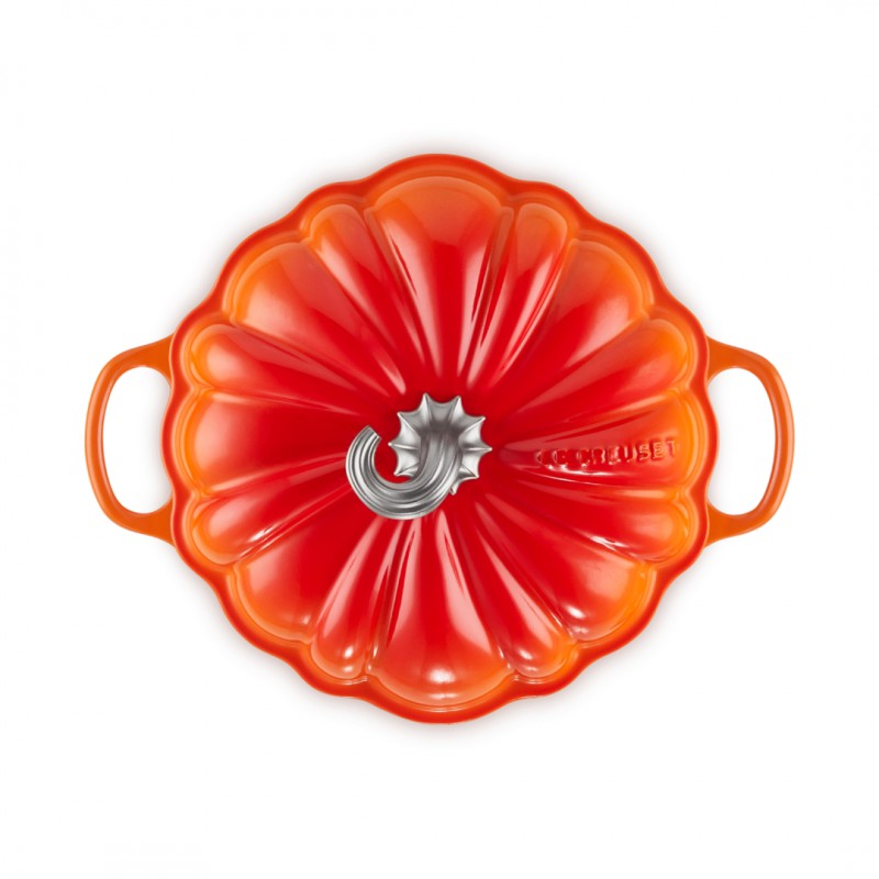 Cocotte Faitout Fonte Citrouille 2,5 L Orange Volcanique Argenté (28 cm)  - Le Creuset