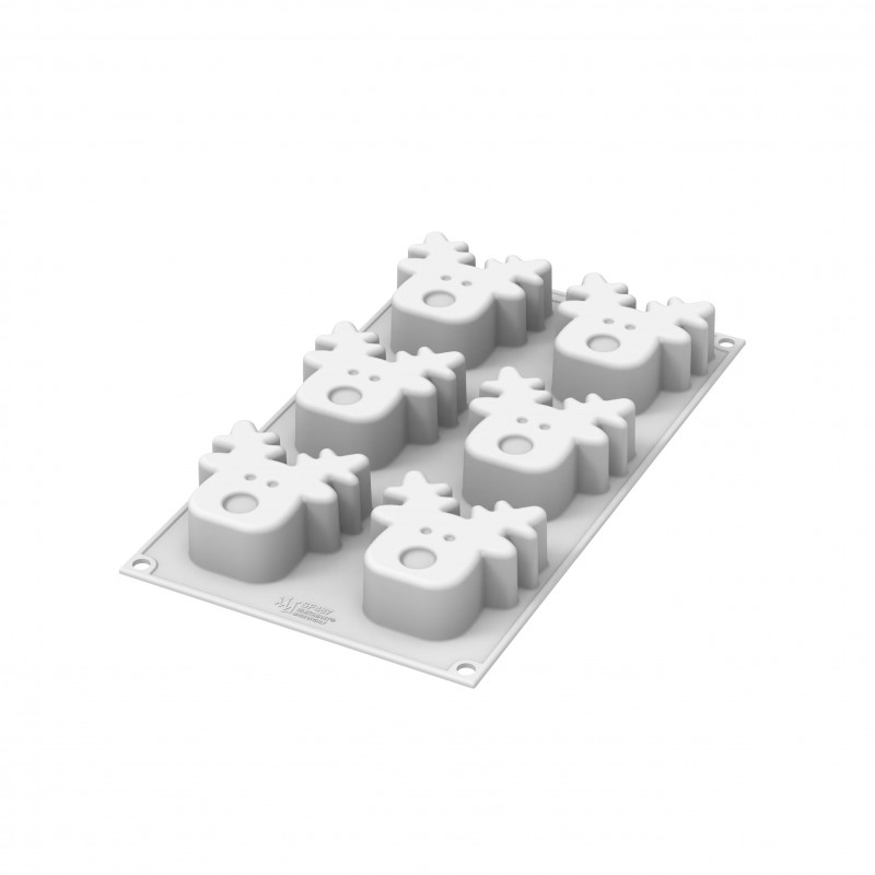 Rudolf 100 Moule en Silicone 3D Renne 30 mm 6x100ml  - Silikomart
