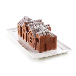 Moule en Silicone 3D Bûche Winter Village 750  - Silikomart Professional