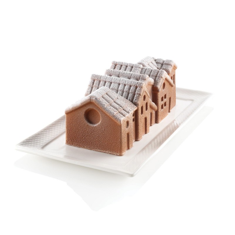 Moule en Silicone 3D Bûche Winter Village 750  - Silikomart Professional