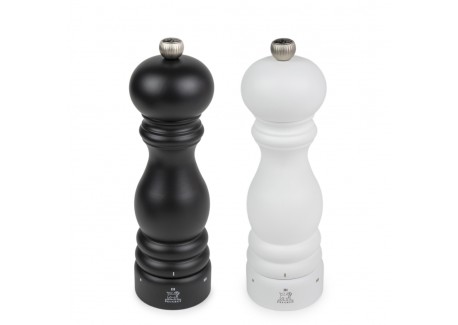 Paris Duo Moulin à Poivre et à Sel Zirlion 20 cm Noir et Blanc Mat  - Peugeot