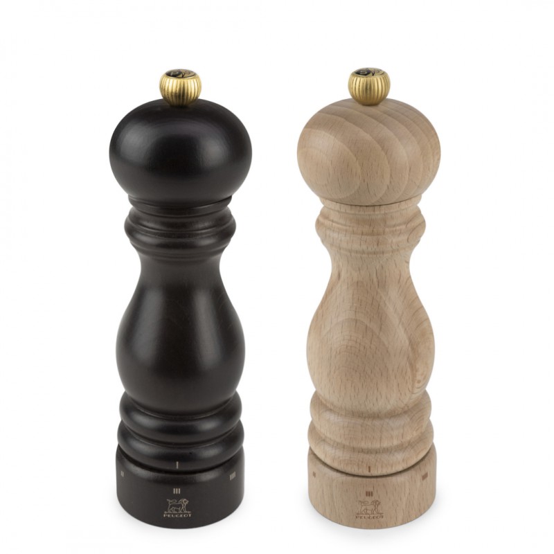 Paris Duo Pepermolen en Zoutmolen Zirlion 20 cm Chocolade en Naturel  - Peugeot