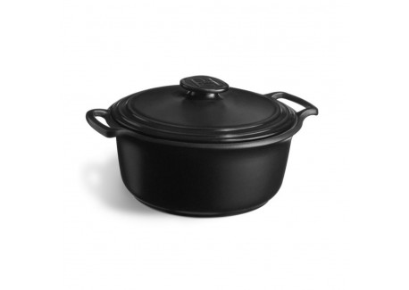 Sublime + Cocotte Ronde en Céramique 5.5 L 26 cm Gris Ardoise  - Emile Henry