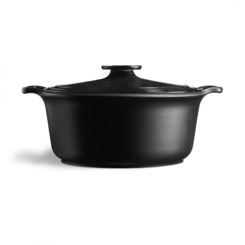 Sublime + Cocotte Ronde en Céramique 5.5 L 26 cm Gris Ardoise  - Emile Henry