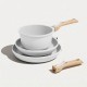 L'Incroyable Pack Poeles & Casserole Poignées Amovibles Blanc 7 pcs  - Cookut