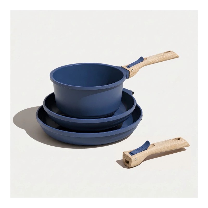 L'Incroyable Pack Poeles & Casserole Poignées Amovibles Bleu 7 pcs  - Cookut