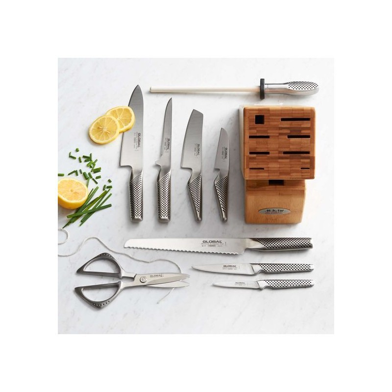 G2115 Messenset 3-delig Koksmes 20 cm + Officemes 11 cm + Schilmes 8 cm  - Global