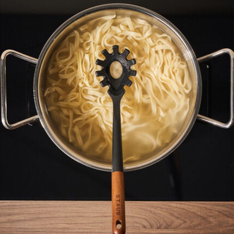 Deeglepel Houten Handvat Zwart Silicone 31 cm - Staub