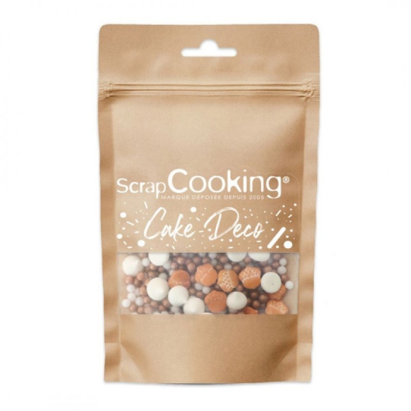 Décors Sucrés Mix Automne Blanc Orange 40 g  - Scrapcooking