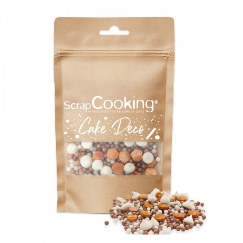 Décors Sucrés Mix Automne Blanc Orange 40 g  - Scrapcooking