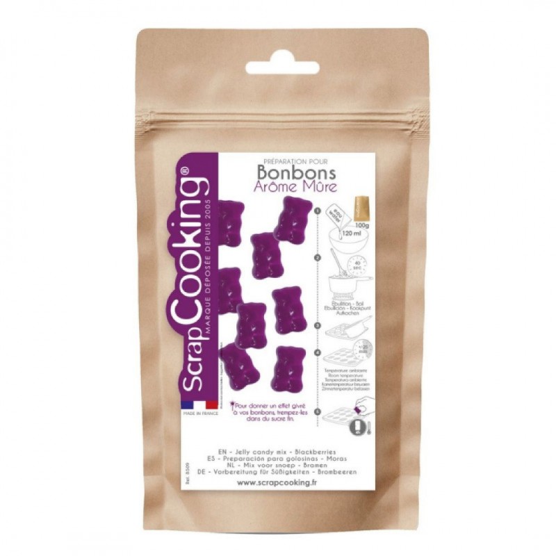 Préparation pour Minis Bonbons Maison Saveur Mûre 100 g  - Scrapcooking