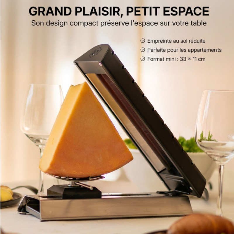 Appareil à Raclette Traditionnel à Meule Compact Pro Noir 2 personnes  - Le Tellier