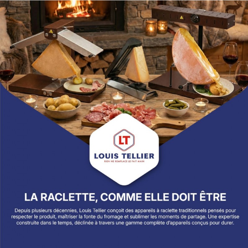 Appareil à Raclette Traditionnel à Meule Compact Pro Noir 2 personnes  - Le Tellier