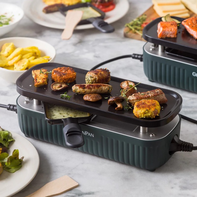 Silhouette Connect Gourmet Appareil à Raclette Vert Sapin (2 pers)  - Greenpan