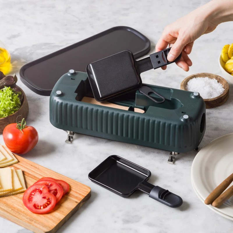 Silhouette Connect Gourmet Appareil à Raclette Vert Sapin (2 pers)  - Greenpan