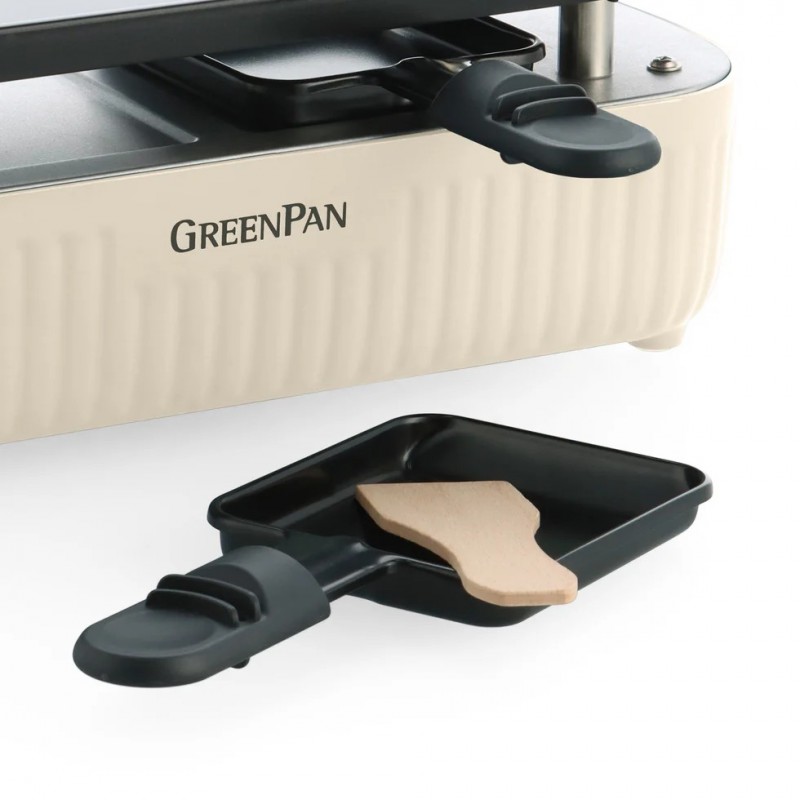 Silhouette Connect Gourmet Appareil à Raclette Blanc Creme (2 pers)  - Greenpan
