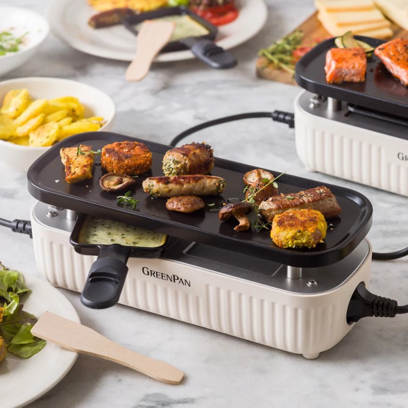 Silhouette Connect Gourmet Raclette Machine Witte Crème (2 personen) - Greenpan