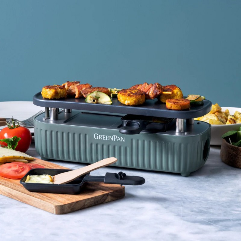 Silhouette Connect Gourmet Appareil à Raclette Bleu Fumé (2 pers)  - Greenpan