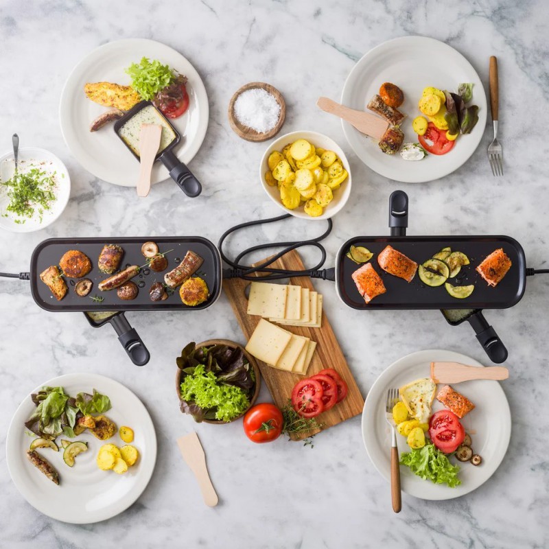 Silhouette Connect Gourmet Appareil à Raclette Bleu Fumé (2 pers)  - Greenpan