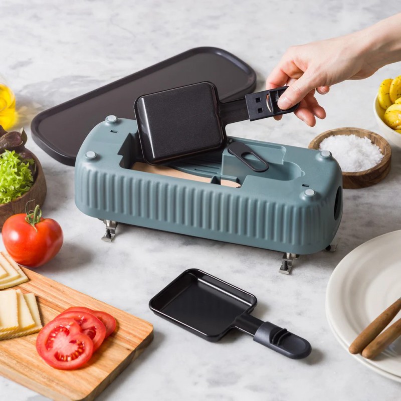 Silhouette Connect Gourmet Appareil à Raclette Bleu Fumé (2 pers)  - Greenpan