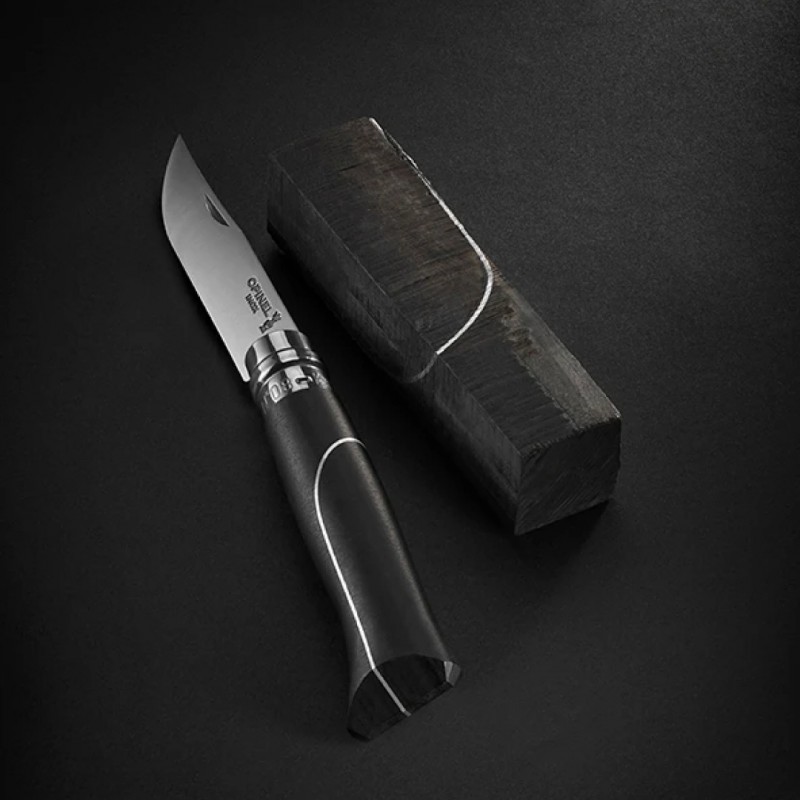 Ellipse Zakmes N°08 RVS Lemmet Ebbenhouten Heft en Aluminium  - Opinel