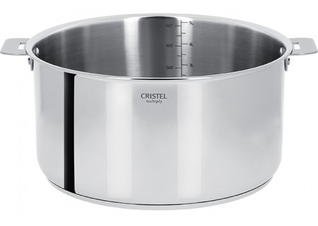 Casteline 5 Glazende RVS Kookpot 20 cm 3,2 L Verwijderbare Handvatten - Cristel