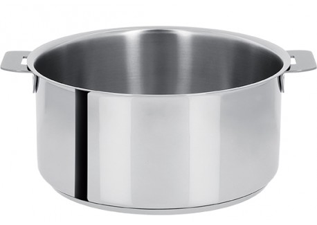 Mutine Casserole en Inox Brillant 18 cm 2 L Poignées Amovibles - Cristel