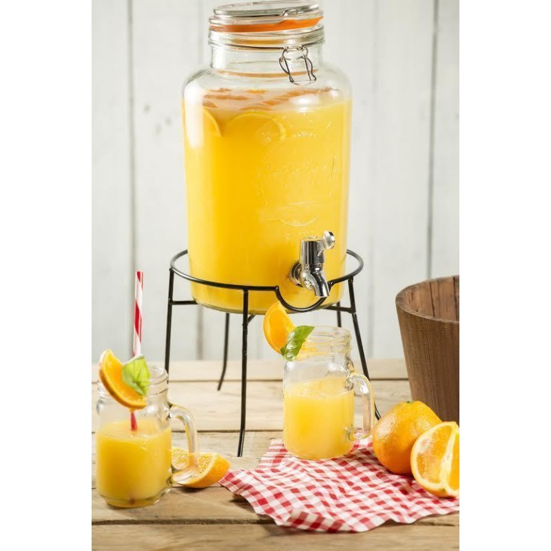 Bocal géant avec robinet distributeur de boisson - 3,5 l Distributeur XXL  de jus d'orange, alcool, cokatail 
