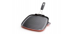 Vierkante Grillplaat met Handvat 24 cm Kersenrood