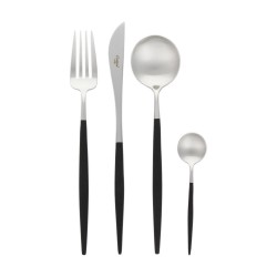 Goa Bestekset 24 dlg Mat Staal Zwart Heft + Bestekkoffer - Cutipol Goa Bestekset 24 dlg Mat Staal Zwart Heft + Bestekkoffer - Cutipol