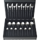 Goa Set Couverts 24 pcs Brossé Manche Noir + Coffret en Bois - Cutipol